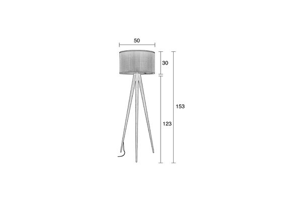 Trépied lampada da terra Bianco Zuiver - 157cm