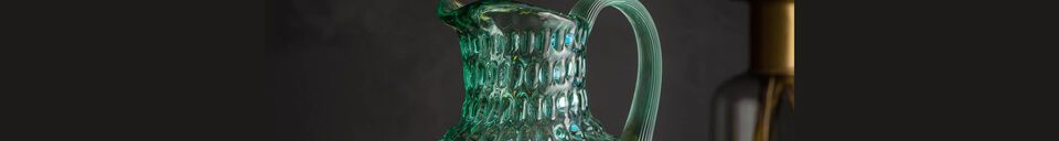 Materiali prima di tutto Caraffa in vetro verde Diamant