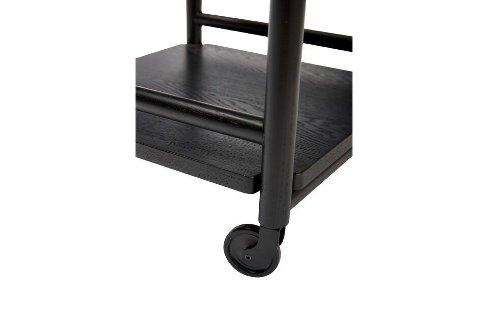 Carrello in legno di rovere nero Norm - 5