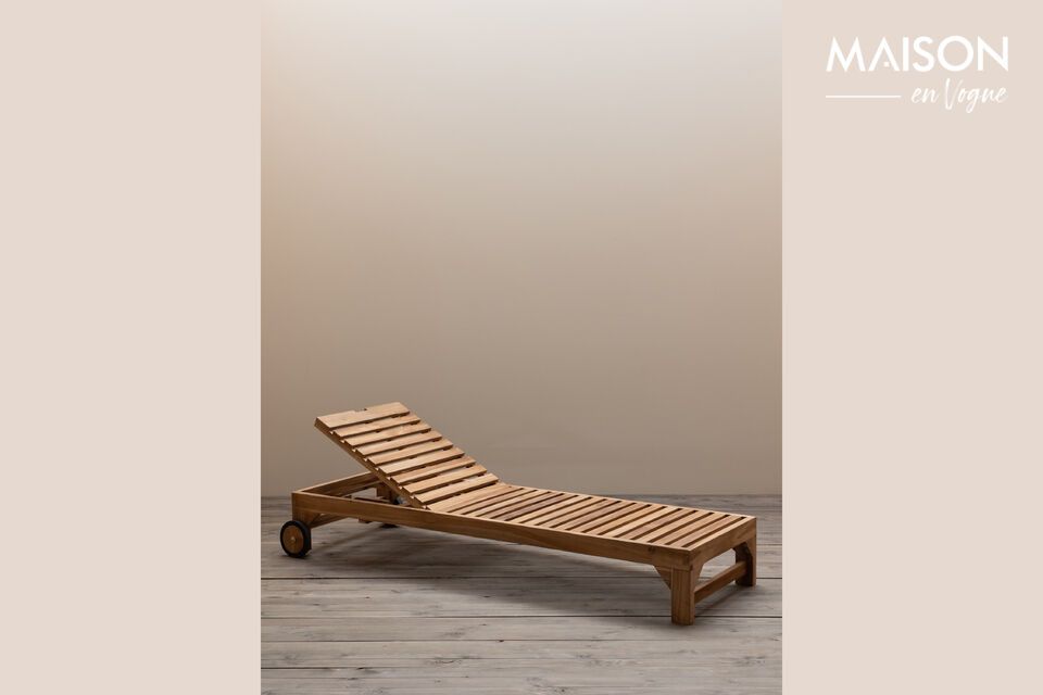 Chaise longue Tirama in teak beige Chehoma