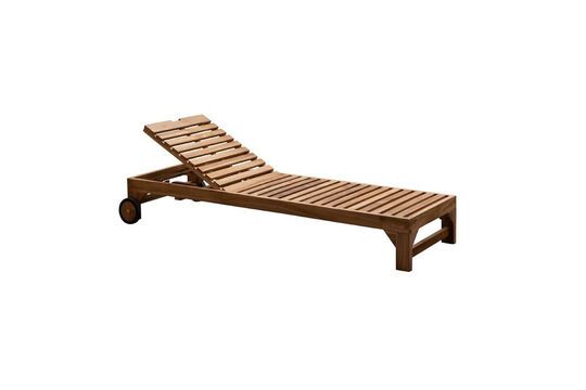 Chaise longue Tirama in teak beige Foto ritagliata