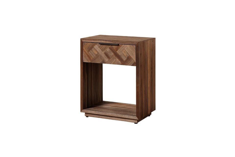 Comodino Loket in teak marrone Chehoma