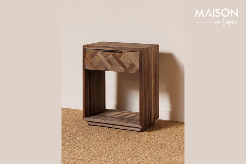 Scoprite l\'elegante semplicità del nostro comodino in teak marrone