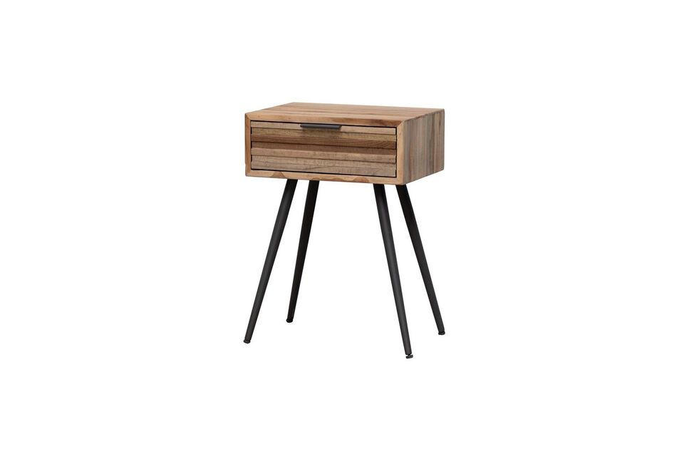 Comodino Pocket a 1 cassetto in teak marrone Chehoma