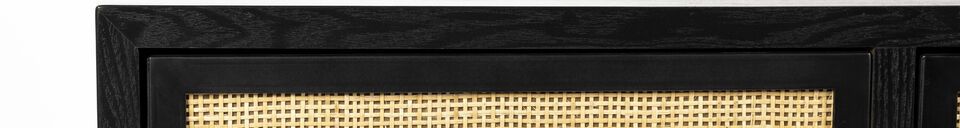 Materiali prima di tutto Console in rattan nero Guuji