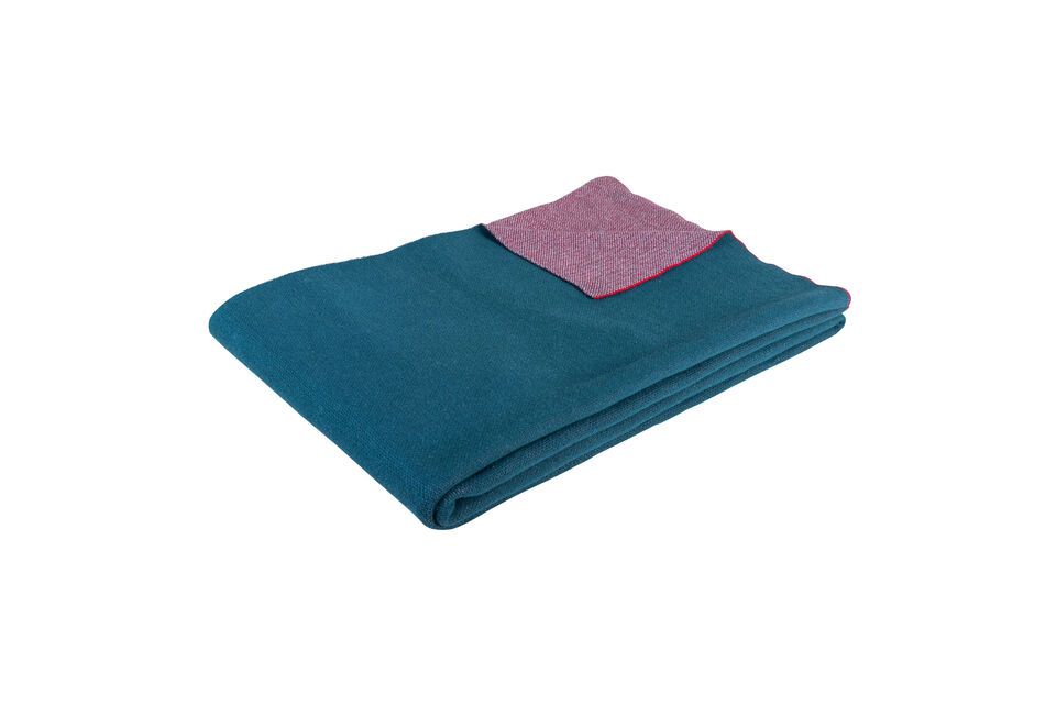 Coperta in cotone blu Cuddle Hübsch