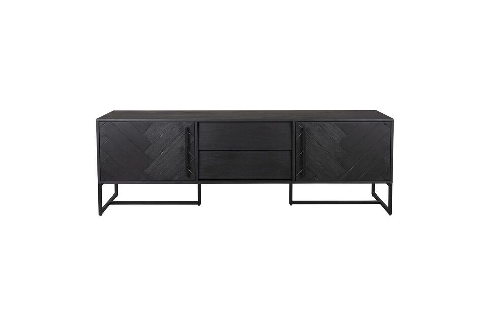 Elegante e funzionale credenza bassa in legno nero.