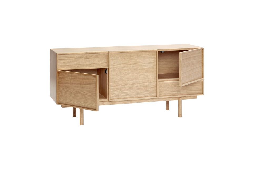 Credenza Cube impiallacciata rovere chiaro - 3