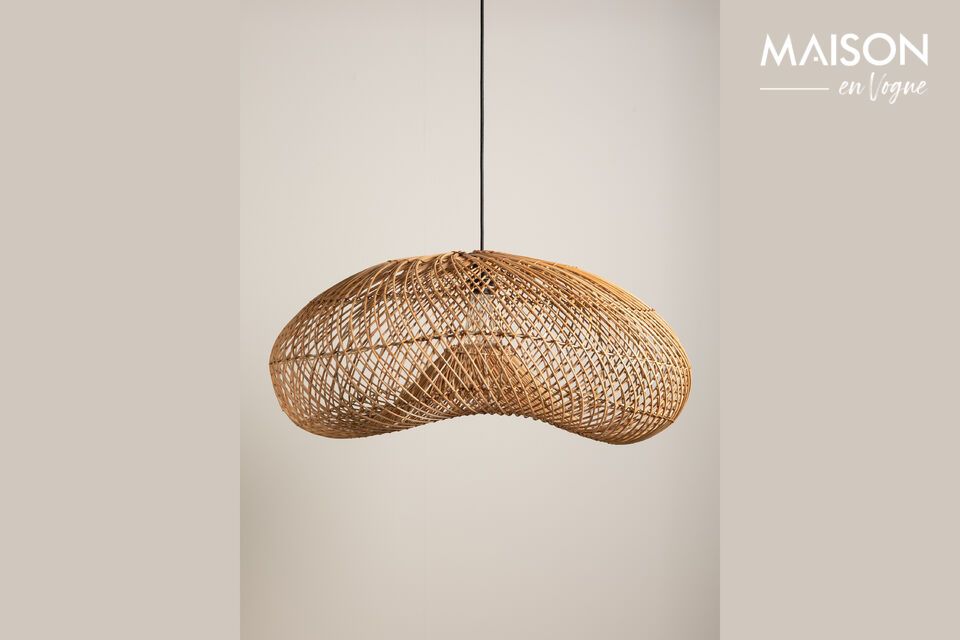 Lampada a sospensione Nuvola in rattan beige Chehoma