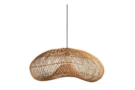 Lampada a sospensione Nuvola in rattan beige Foto ritagliata