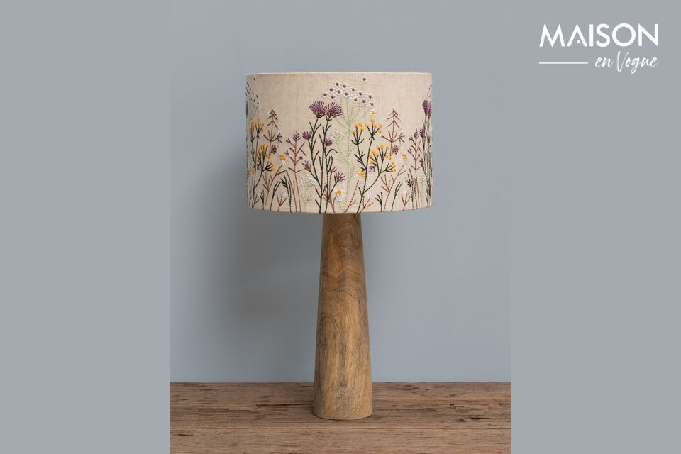 Lampada da tavolo in legno chiaro Wildflower Chehoma