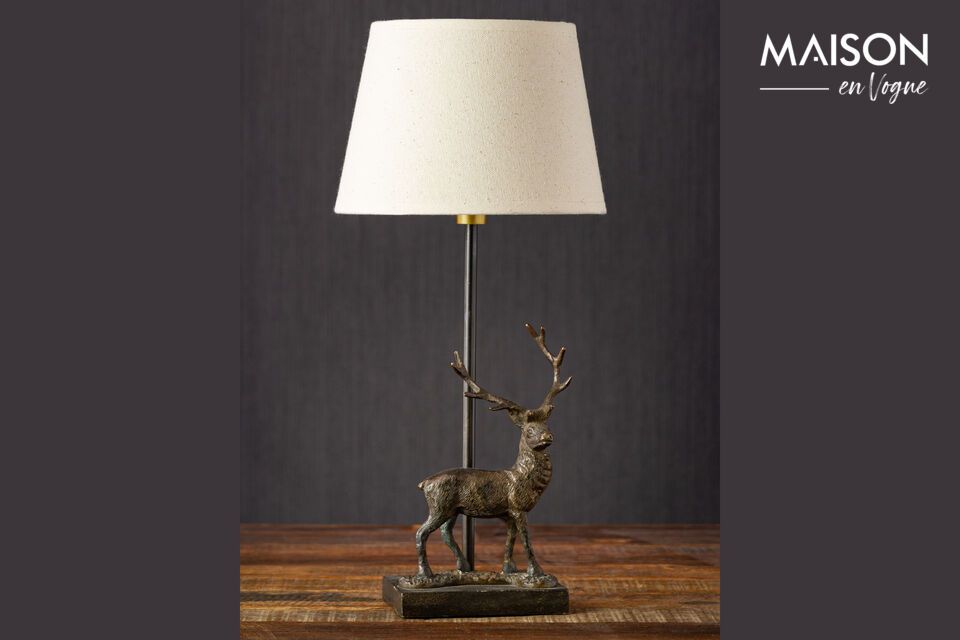 Lampada da tavolo in ottone nero Deer Chehoma