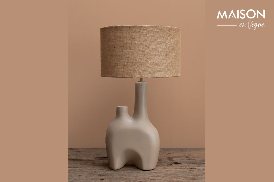 Lampada da tavolo Kharai in gres taupe Chehoma