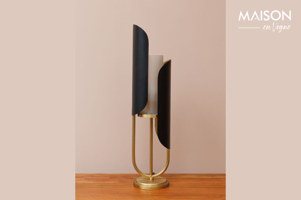 Lampada da tavolo Moderna in metallo nero e oro Chehoma