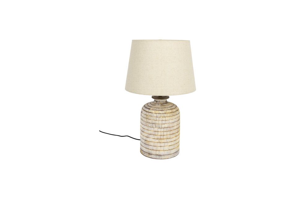 Lampada da tavolo Russel in ceramica beige - 7