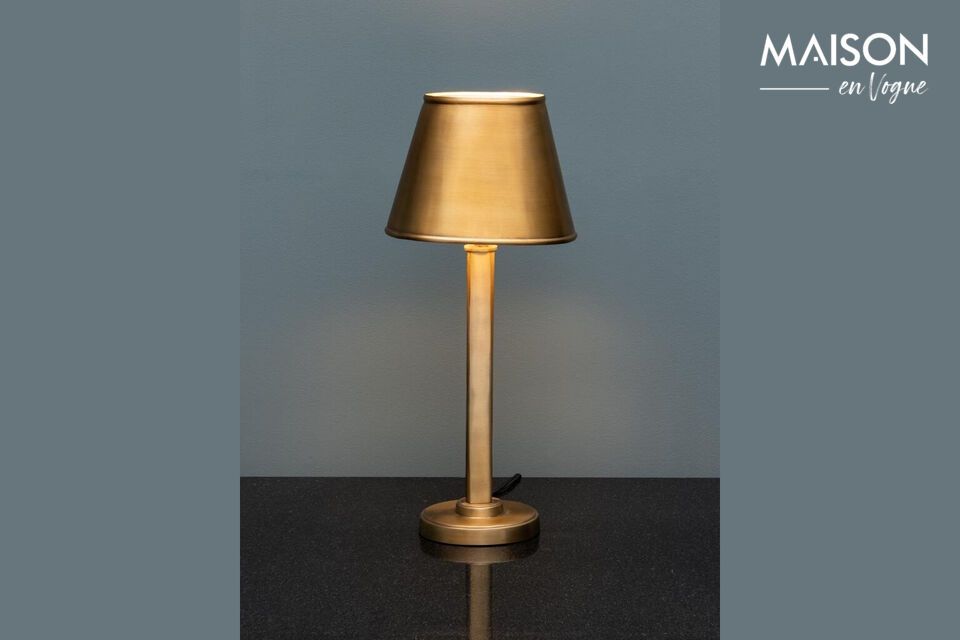 Una lampada in ferro color oro per un tocco di eleganza e praticità.