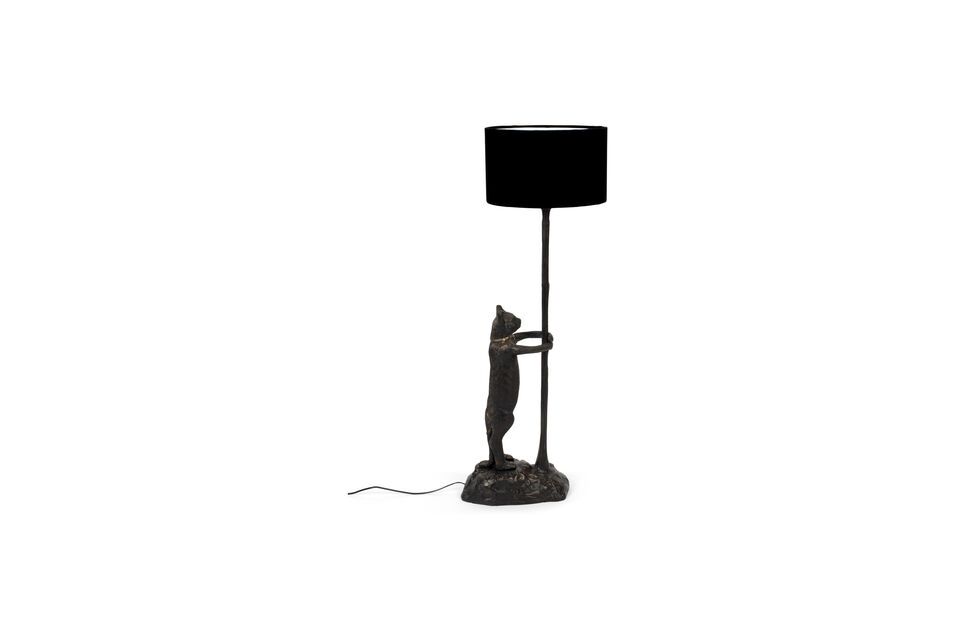 Lampada da terra in alluminio nero Cute Cate Bold Monkey