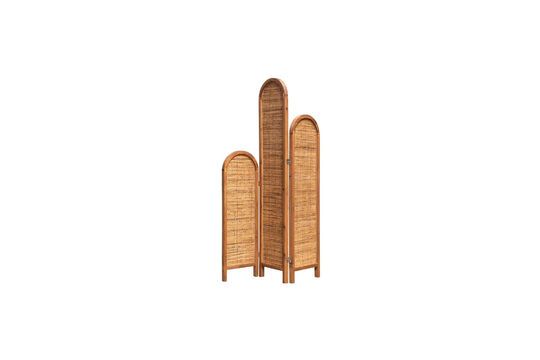 Paravento pieghevole Namaste in rattan marrone