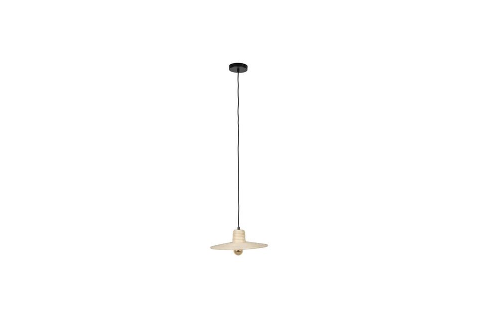 Piccola lampada a sospensione in rattan beige Balance Zuiver