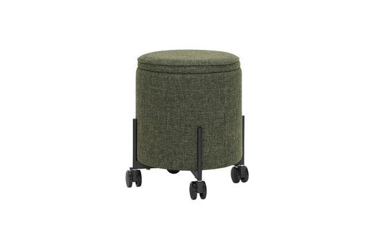 Piccolo pouf in tessuto verde Contenitore