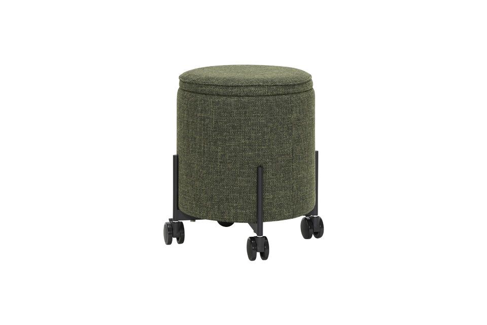 Piccolo pouf in tessuto verde Contenitore Hübsch