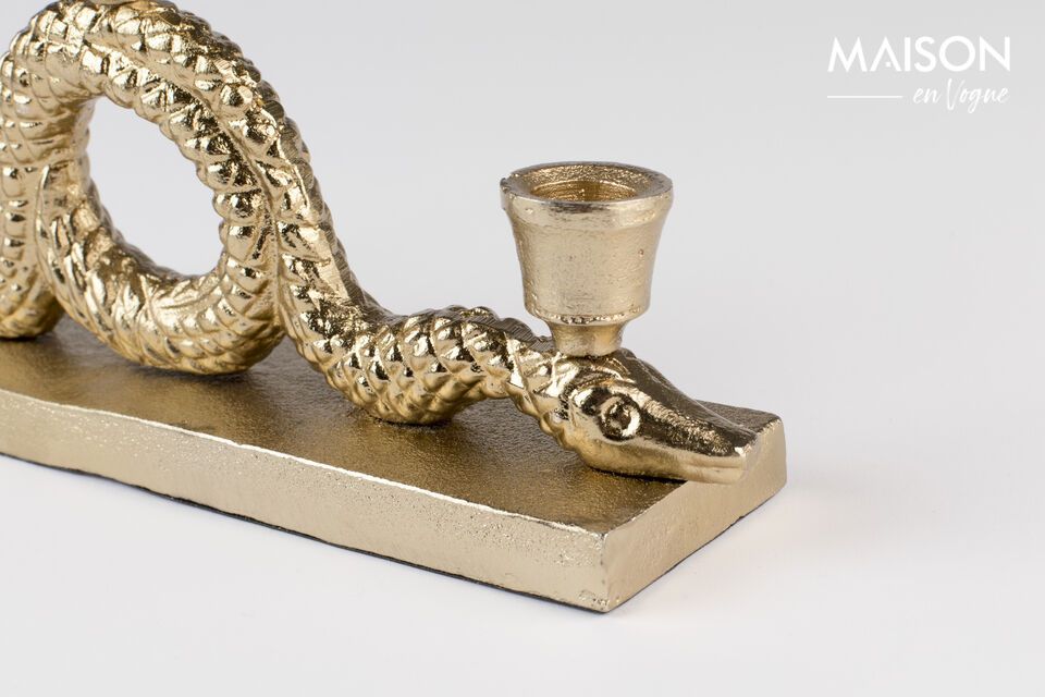 Portacandele in alluminio dorato Snakes M - 6