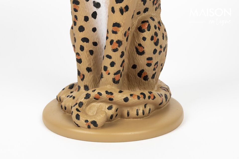 Portacandele in resina beige Panther - 6