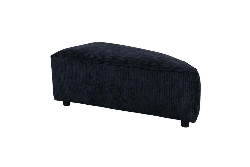 Pouf a 1 posto con elemento dritto in tessuto blu Hunter Zuiver