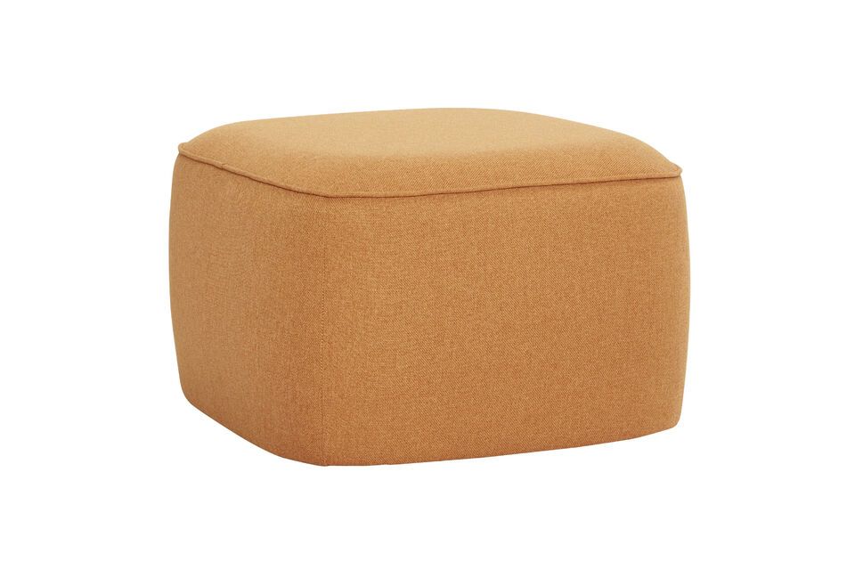 Pouf in tessuto arancione Cube Hübsch