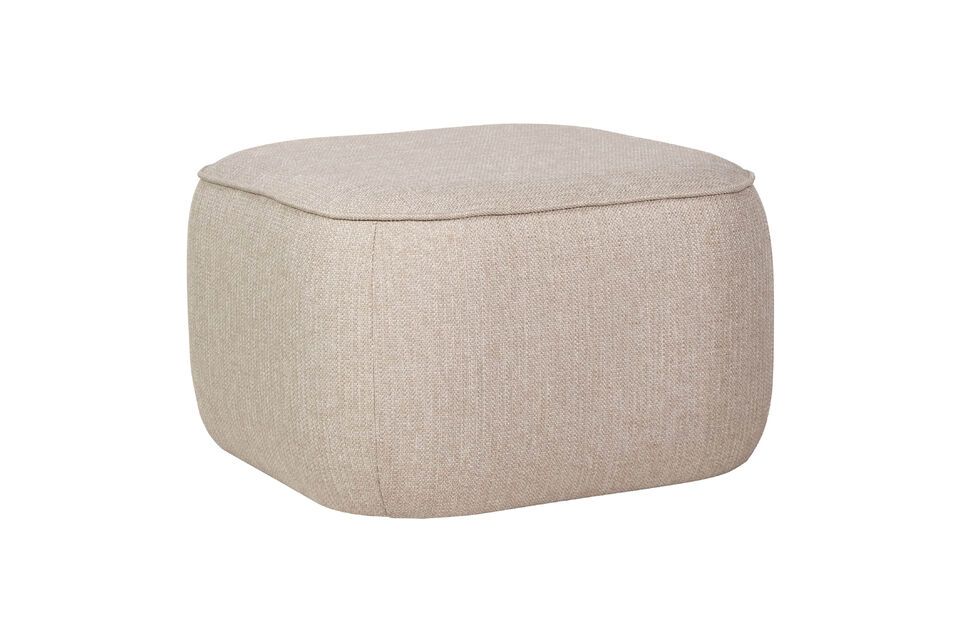 Pouf in tessuto beige Cube Hübsch