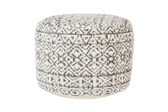 Pouf in tessuto grigio Liv