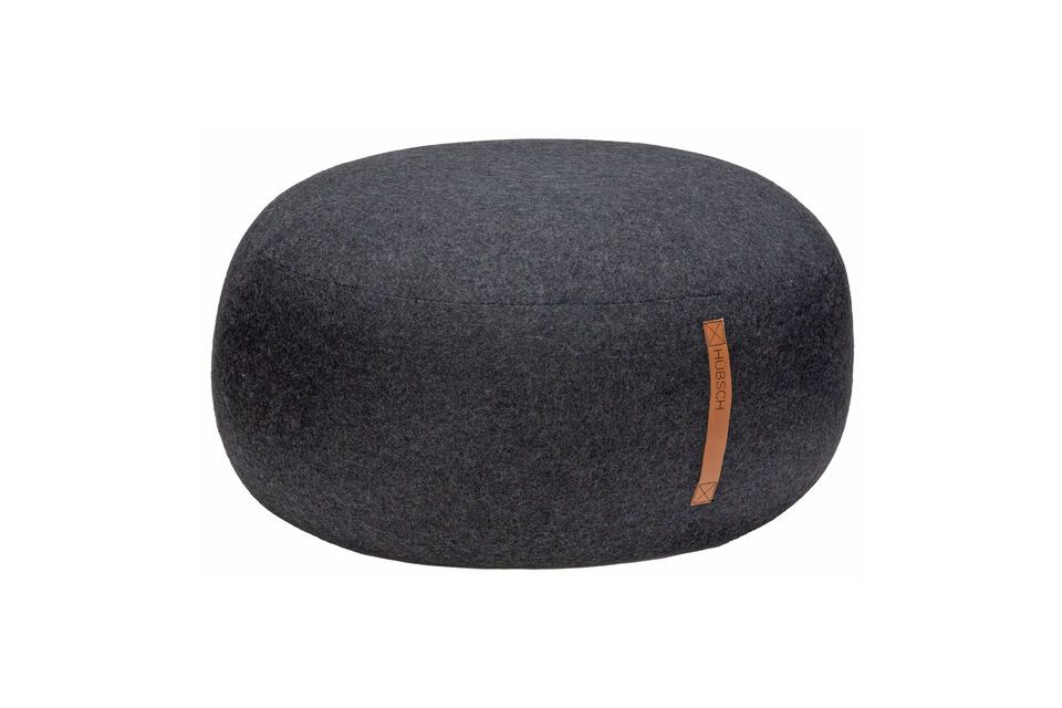 Pouf in tessuto grigio scuro Mochi Hübsch