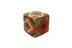 Miniatura Pouf indiano in lana multicolore 2