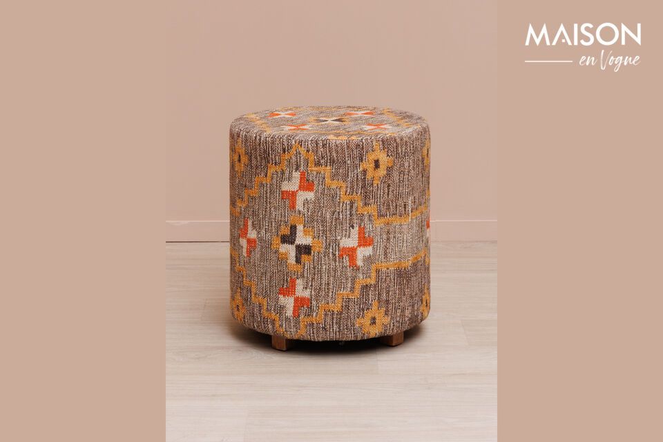 Pouf Kilim in cotone multicolore Chehoma