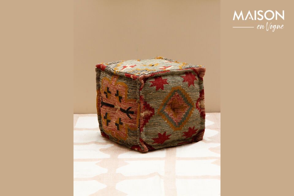 Pouf Kilim in lana multicolore Chehoma