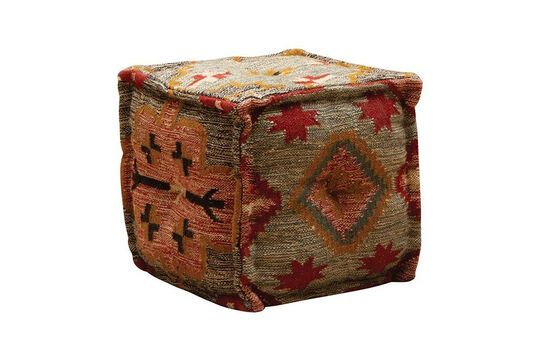 Pouf Kilim in lana multicolore Foto ritagliata