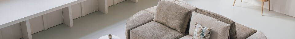 Materiali prima di tutto Pouf verticale a 1 posto in tessuto Hunter beige