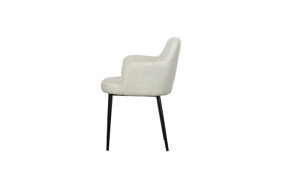 Sedia effetto pelle di pecora bianco sporco Dining Vtwonen - 83cm