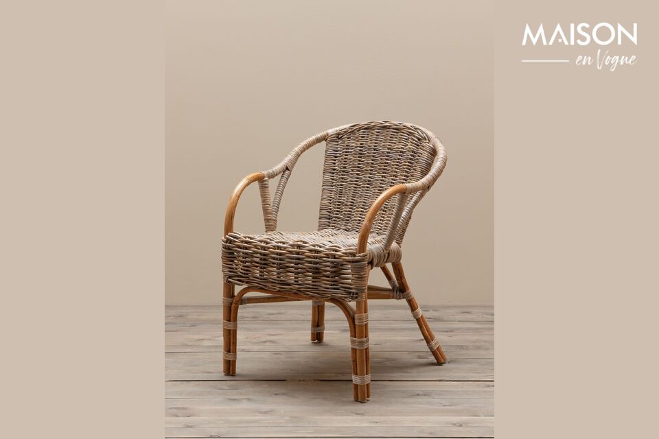 Sedia in rattan beige Moorea Chehoma