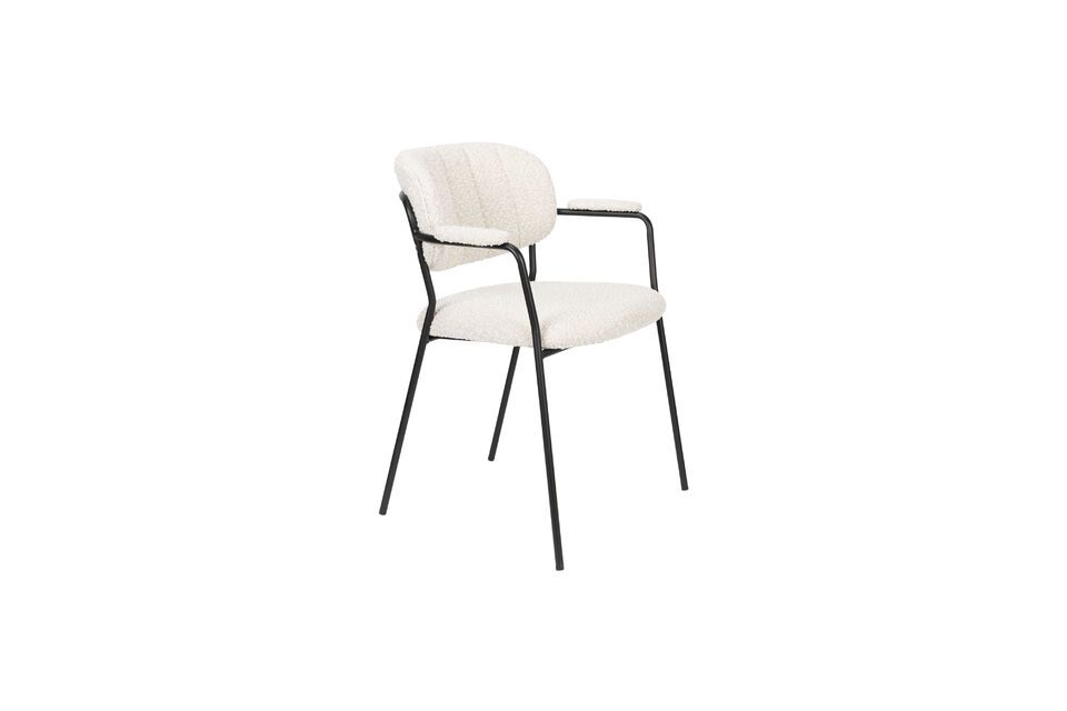 Sedia Jolien in tessuto bianco White Label