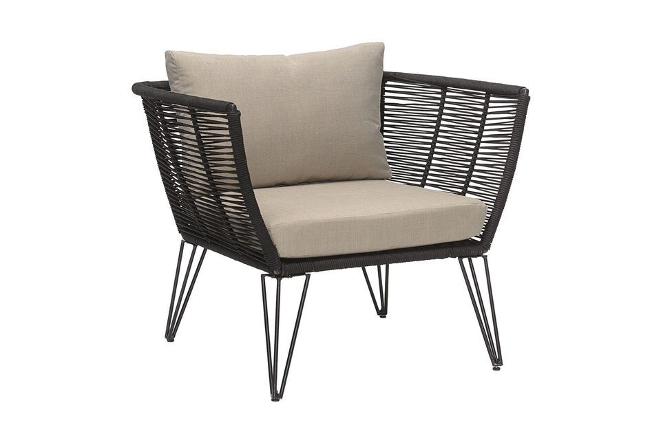 Sedia lounge Mundo in metallo nero Bloomingville