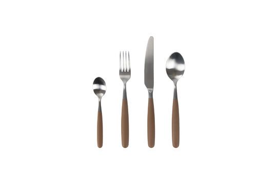 Set di 16 posate Renoir in acciaio inox marrone