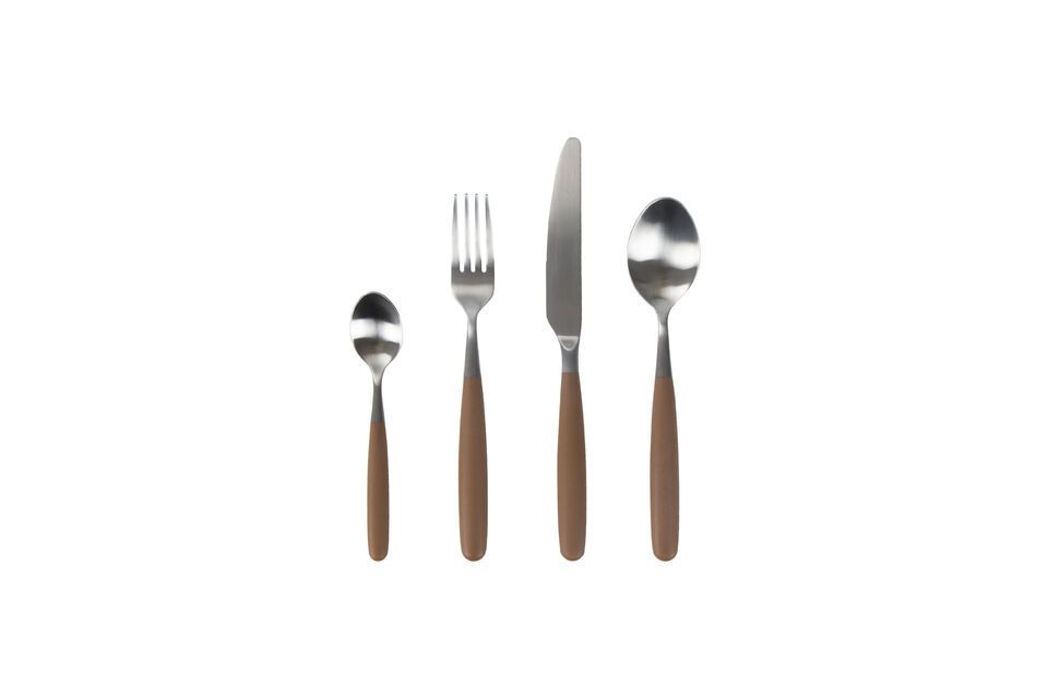 Set di 16 posate Renoir in acciaio inox marrone Pomax