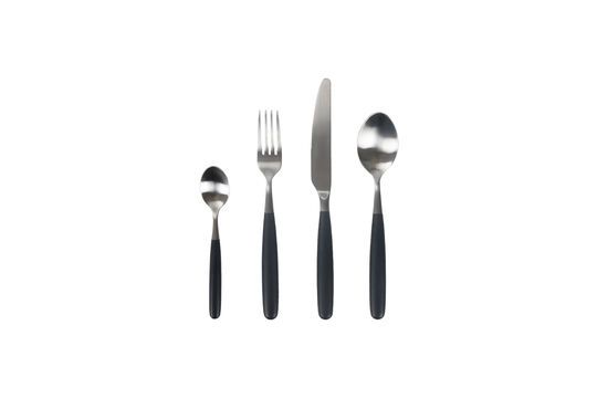 Set di 16 posate Renoir in acciaio inox nero