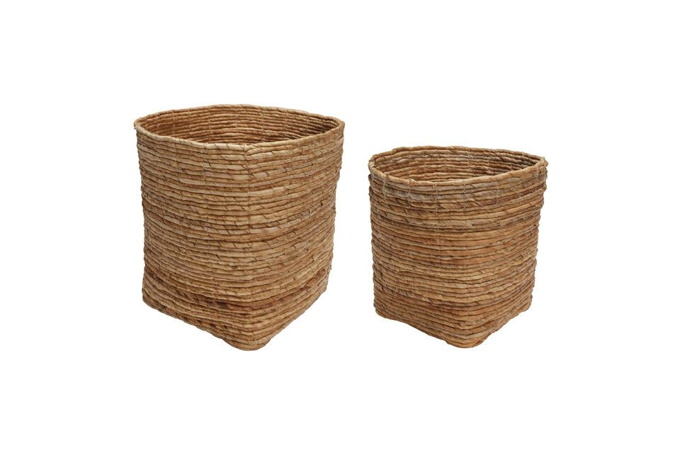 Set di 2 cesti in rattan chiaro Gentle Hübsch