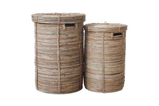 Set di 2 cesti in rattan leggero Chaka