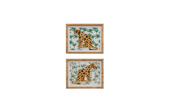 Set di 2 cornici in legno Leopard Foto ritagliata