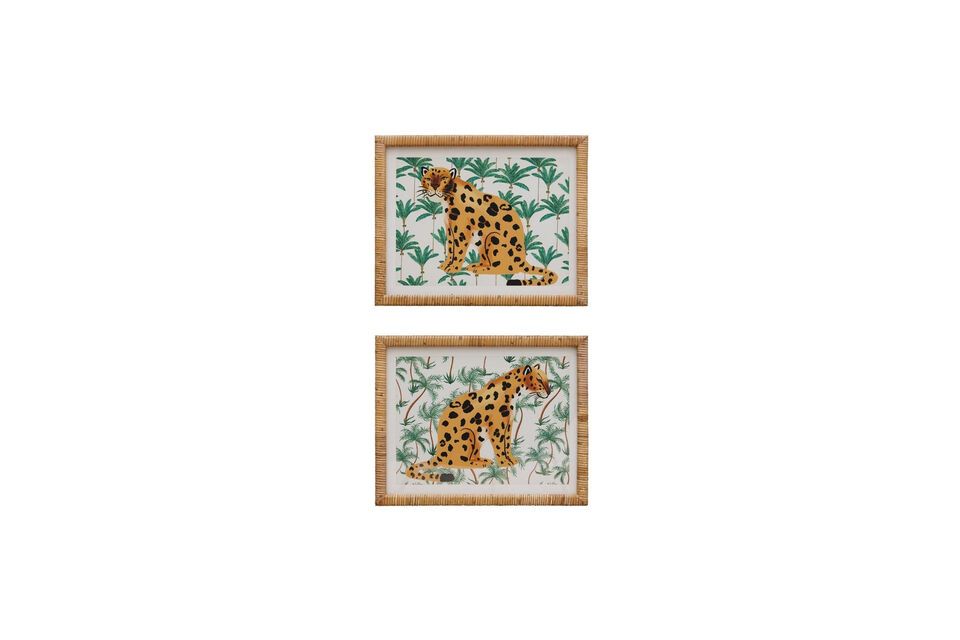 Set di 2 cornici in legno Leopard Chehoma