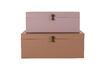 Miniatura Set di 2 lattine in metallo beige e rosa 3