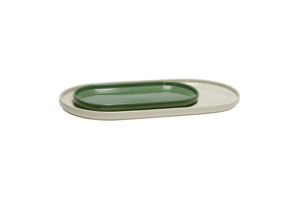 Set di 2 piatti da portata in ceramica verde Amare Hübsch